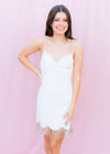 Time to Sparkle Mini Dress - White Dress MerciGrace Boutique.
