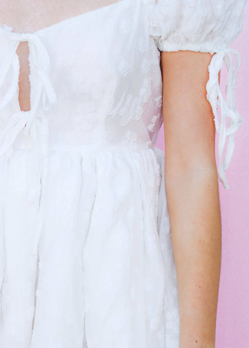 Dreaming Of A Fairytale Mini Dress - White Dress MerciGrace Boutique.