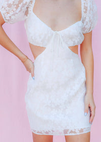 Stay Sweet Mini Dress - White Dress MerciGrace Boutique.