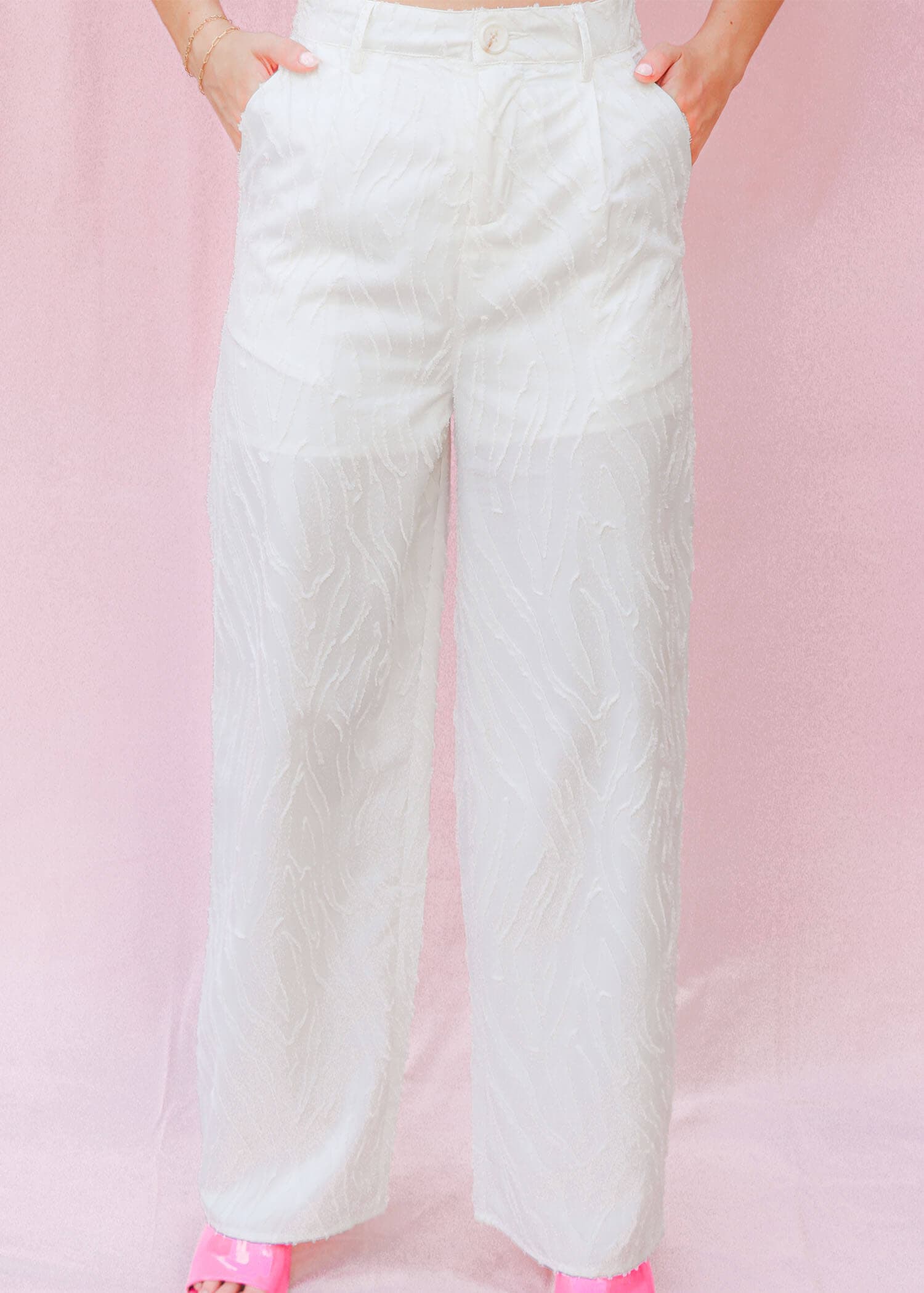 Coastal Dream Pants - White Pants MerciGrace Boutique.