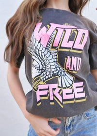 Wild And Free Tee - Black T-Shirt MerciGrace Boutique.