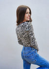 Wild For You Tie Top - Ivory/Black Tops MerciGrace Boutique.