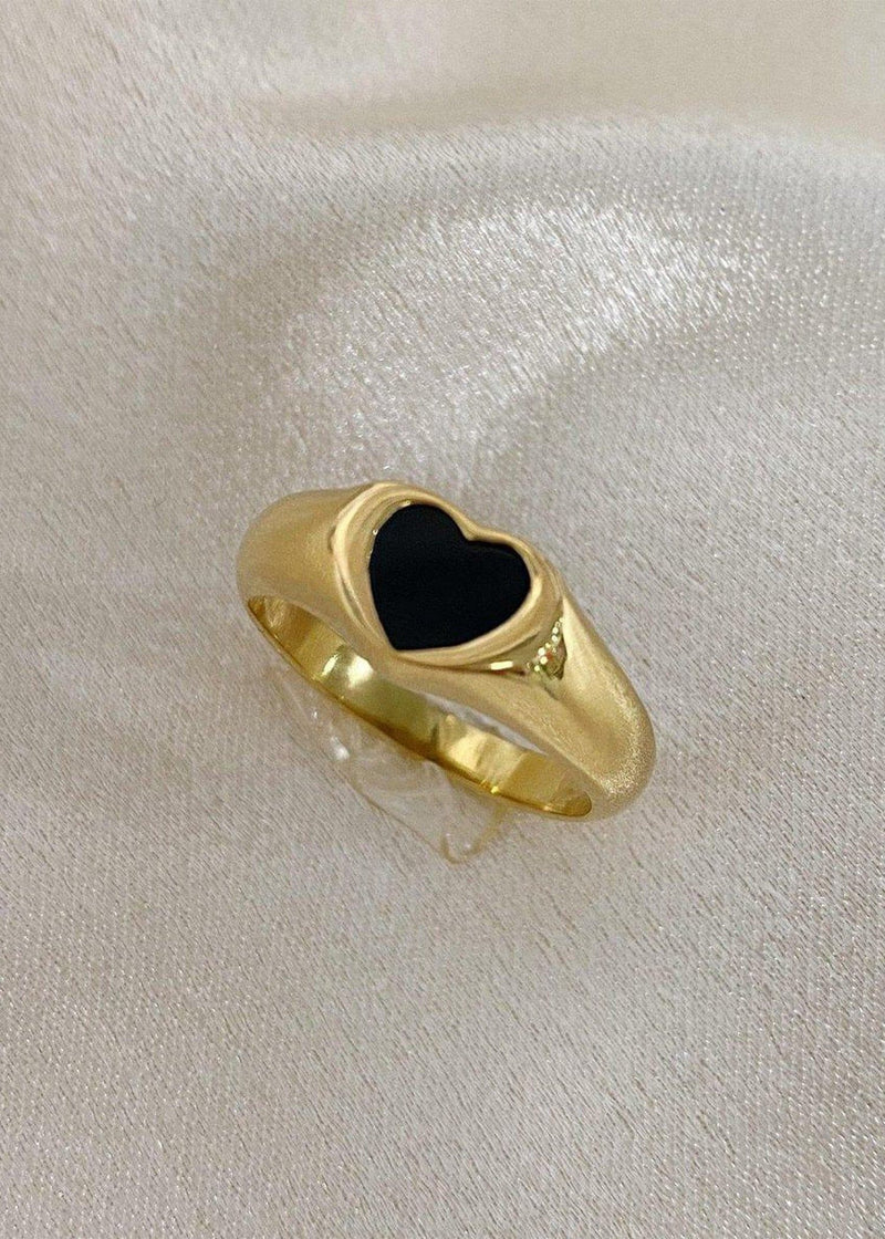Wild Heart Signet Ring - Black Ring MerciGrace Boutique.