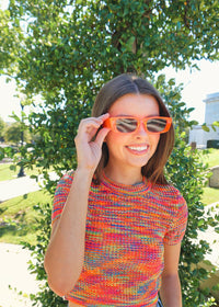 Worth It Sunglasses - Neon Pink/Orange Sunglasses MerciGrace Boutique.