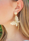 You Give Me Butterflies Earrings - Cream/Gold Earrings MerciGrace Boutique.