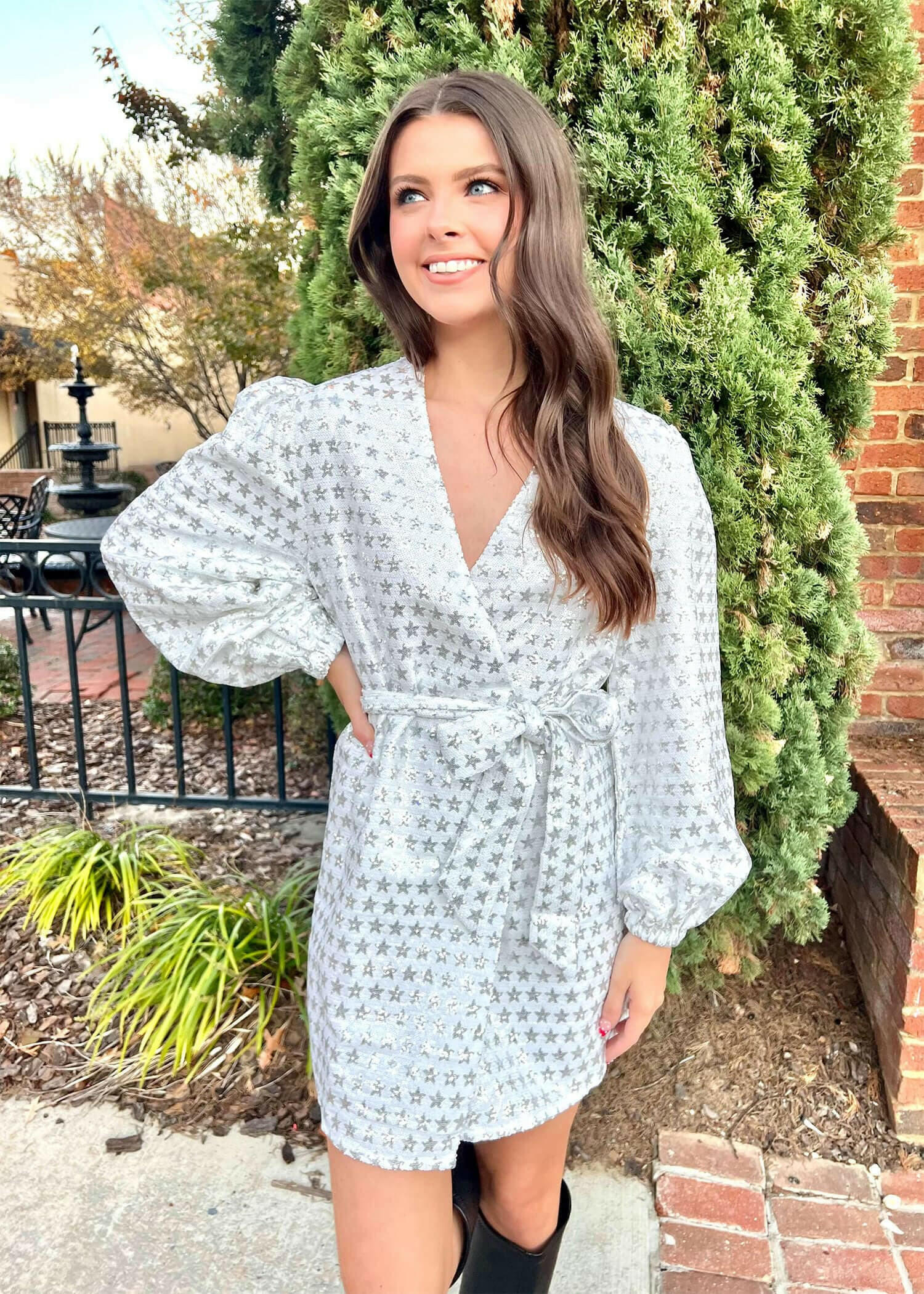 Star wrap dress sale